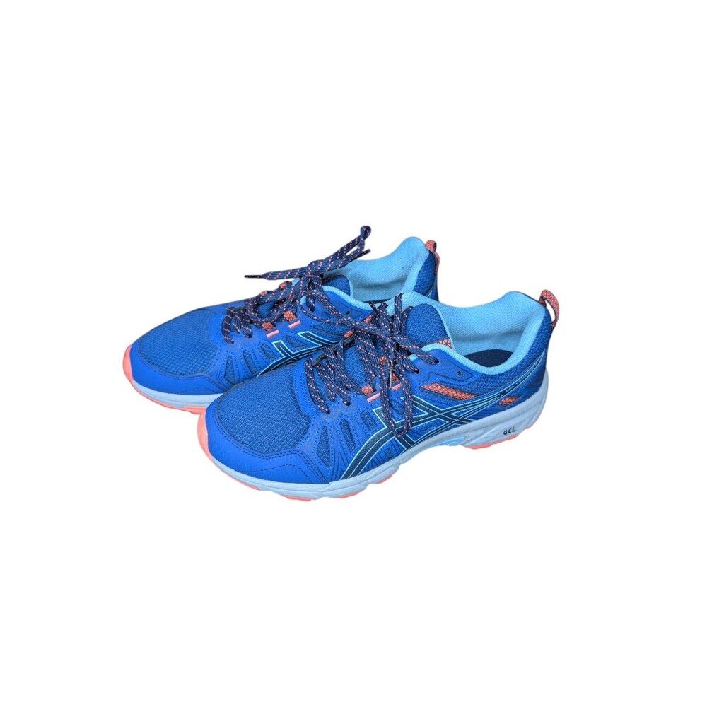 Women’s ASICS Gel-Venture 7 Trail Running Shoes Size 9 Blue Expanse Coral Aqua